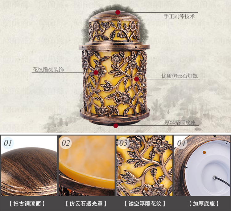 東莞麻豆视频APP官网照明(QDZTD-007)歐式仿古鑄鋁柱頭燈細節展示圖片
