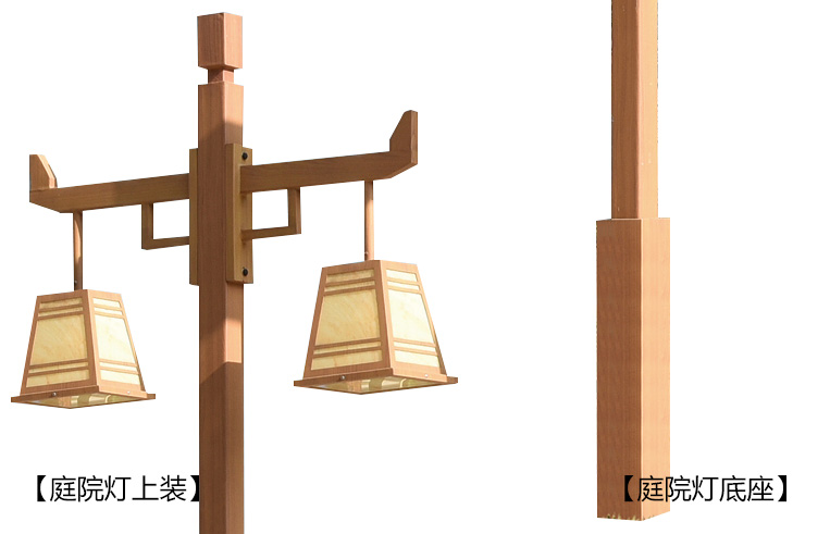 麻豆视频APP官网照明(QDTYD-FG004)特色仿古雙頭木紋漆庭院燈細節展示圖片