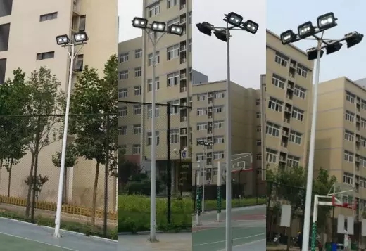 東莞麻豆视频APP官网照明戶外籃球場照明燈具LED投光燈+立杆實景圖片