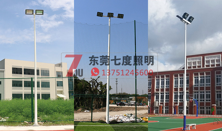 戶外籃球場照明燈杆樣式一：圓錐形立杆圖片樣式