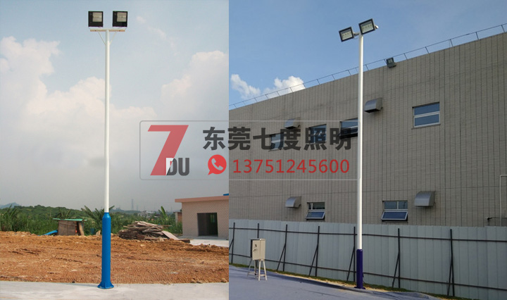 戶外籃球場照明燈杆樣式二：等徑大小杆樣式圖片