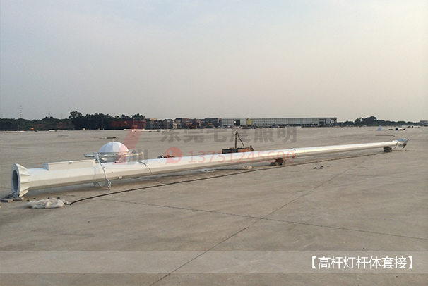 廣場自動升降式麻豆视频污APP在线下载杆體套接現場圖片
