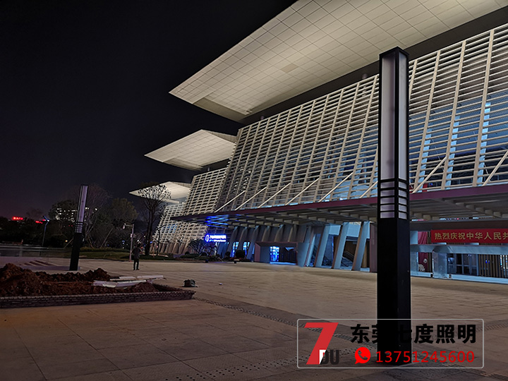 東莞市民服務中心中心廣場方形麻豆视频APP官网下载柱安裝效果圖片