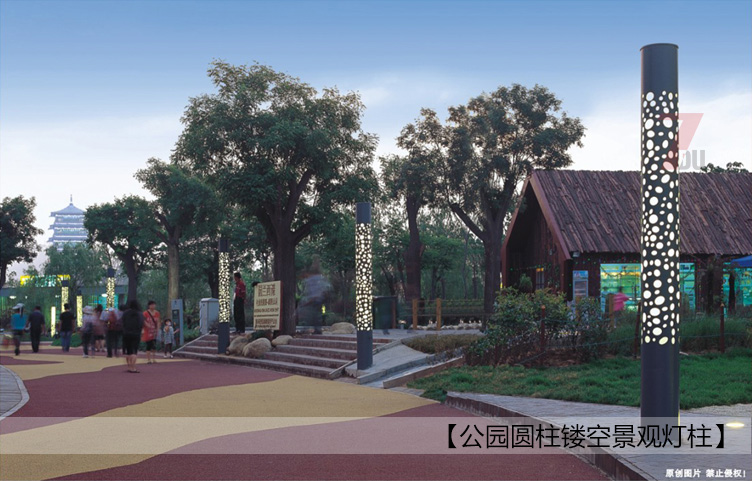 4米公園圓柱形鏤空麻豆视频APP官网下载柱實景