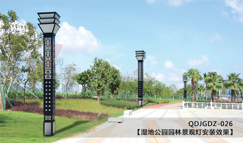 (QDJGDZ-026)公園廣場中式文化方形麻豆视频APP官网下载柱安裝實景效果